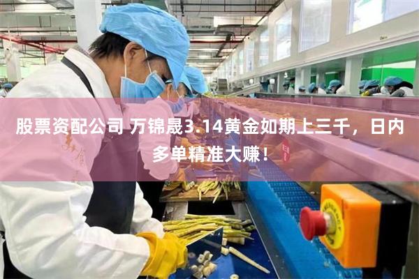 股票资配公司 万锦晟3.14黄金如期上三千，日内多单精准大赚！