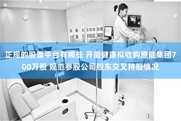 正规的股票平台有哪些 开能健康拟收购原能集团700万股 规范参股公司股东交叉持股情况