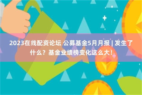 2023在线配资论坛 公募基金5月月报 | 发生了什么？基金业绩榜变化这么大！
